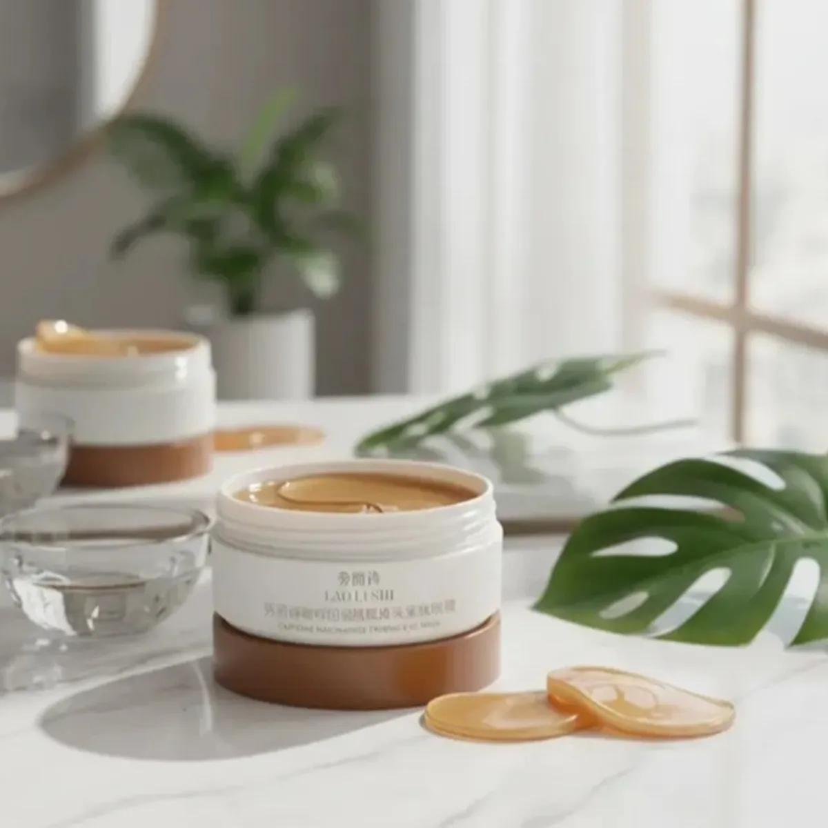 GENERICO - Mascarilla Ojos Glitter Rosa  Colágeno–Desinflama, Ilumina y Rejuvenece