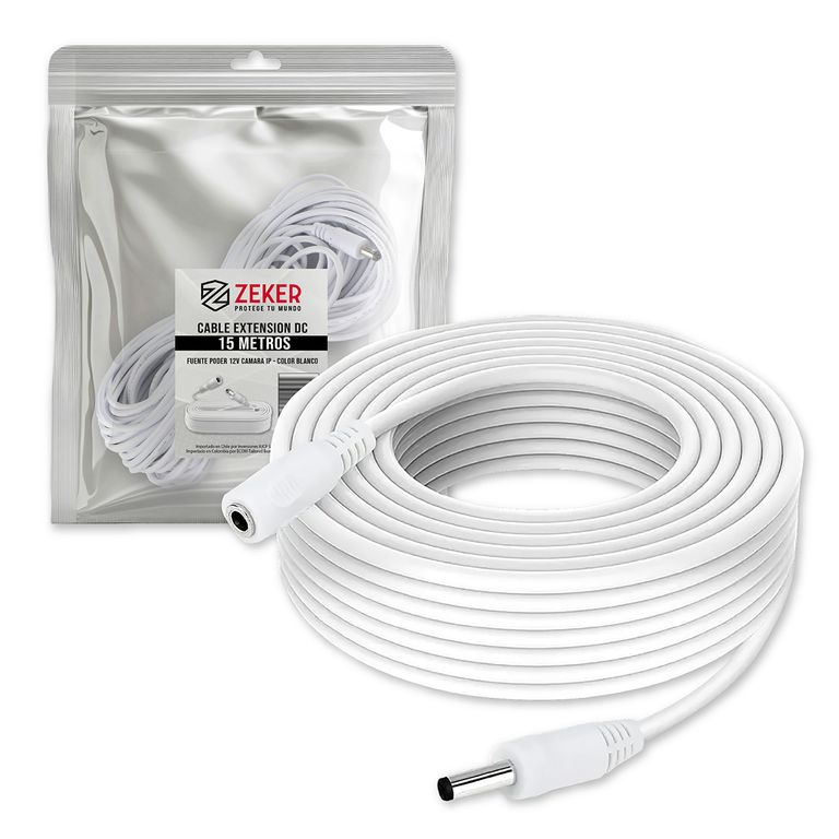 Cable Camara Seguridad Extensor Universal 15 Mts 12v.