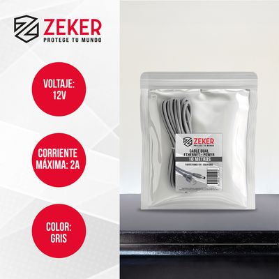 Imagen 2 del producto Cable Camara Seguridad Dual Extensor 10M Dc + Ethernet