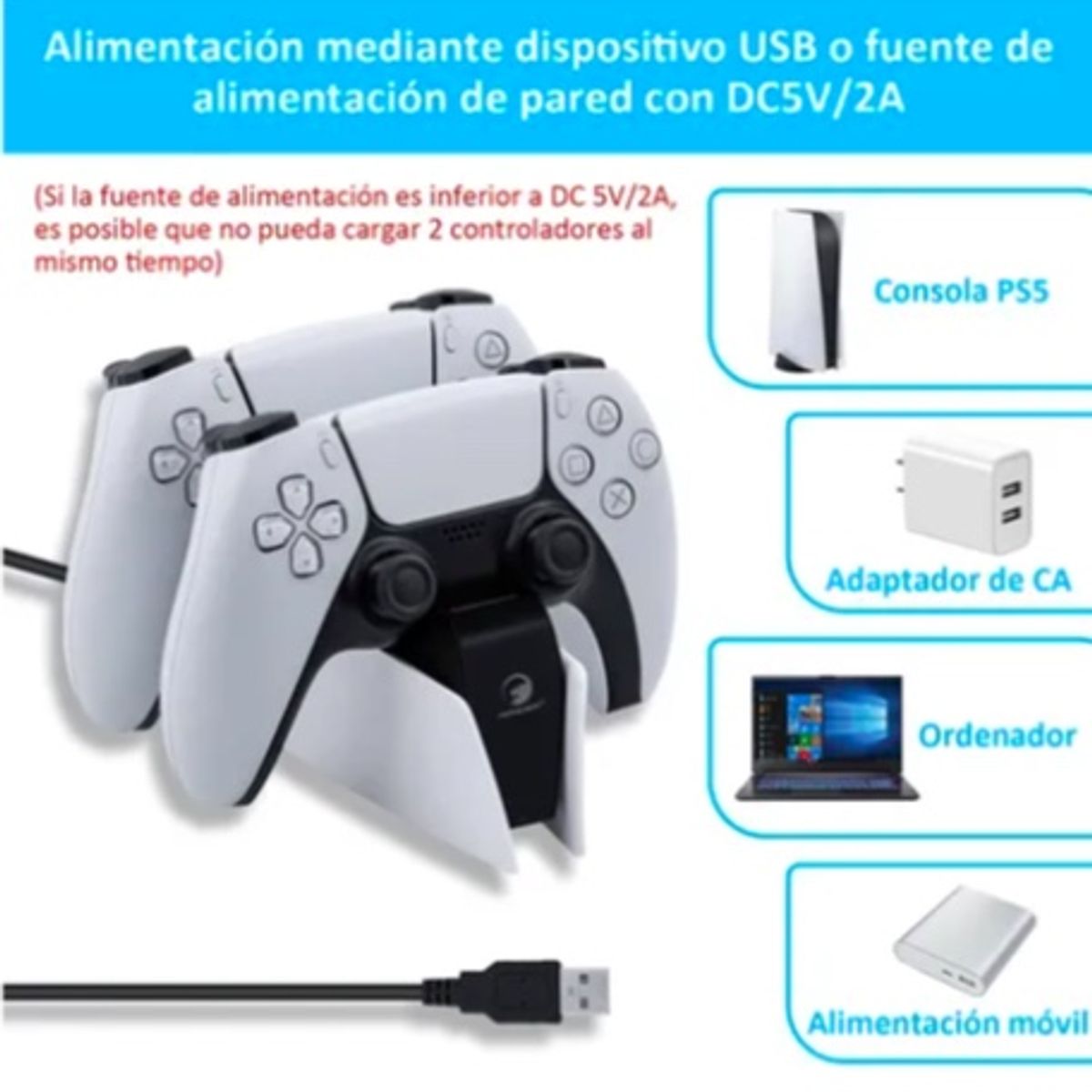 ATLAS - Base Cargador Para Consola  Ps5