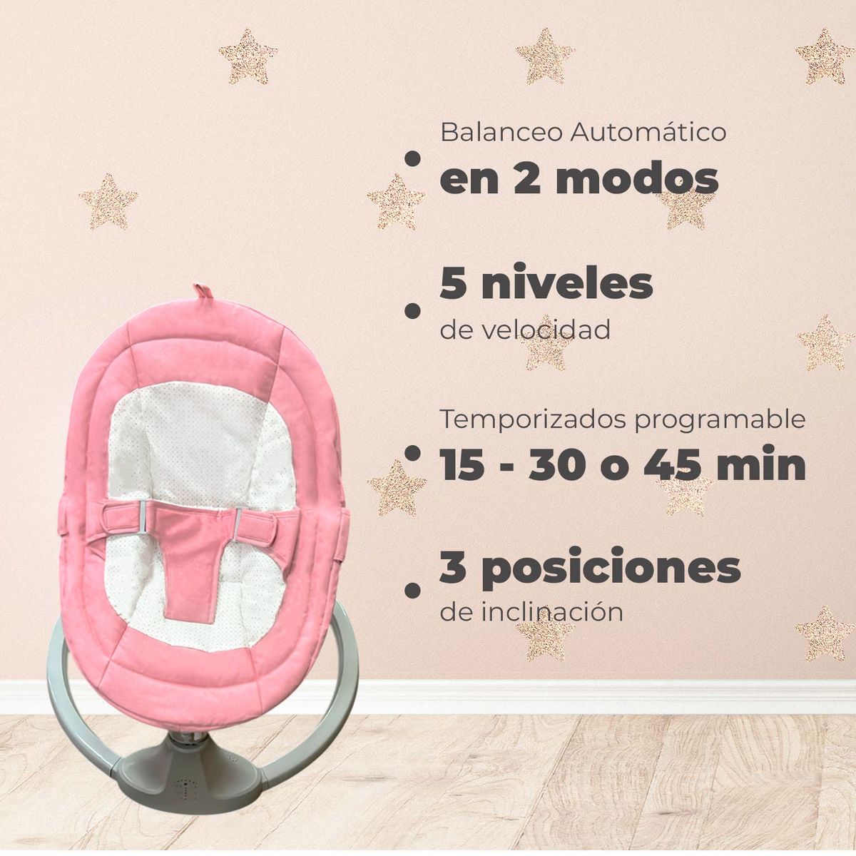 MON PETIT - Silla Mecedora Bebe Inalambrica SafeBaby Bluetooth