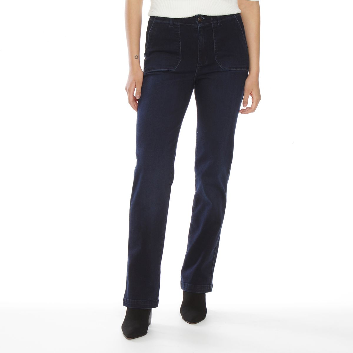 WADOS - JEANS RECTO CARGO TIRO ALTO PRETINA INTERNA 1 BOTON