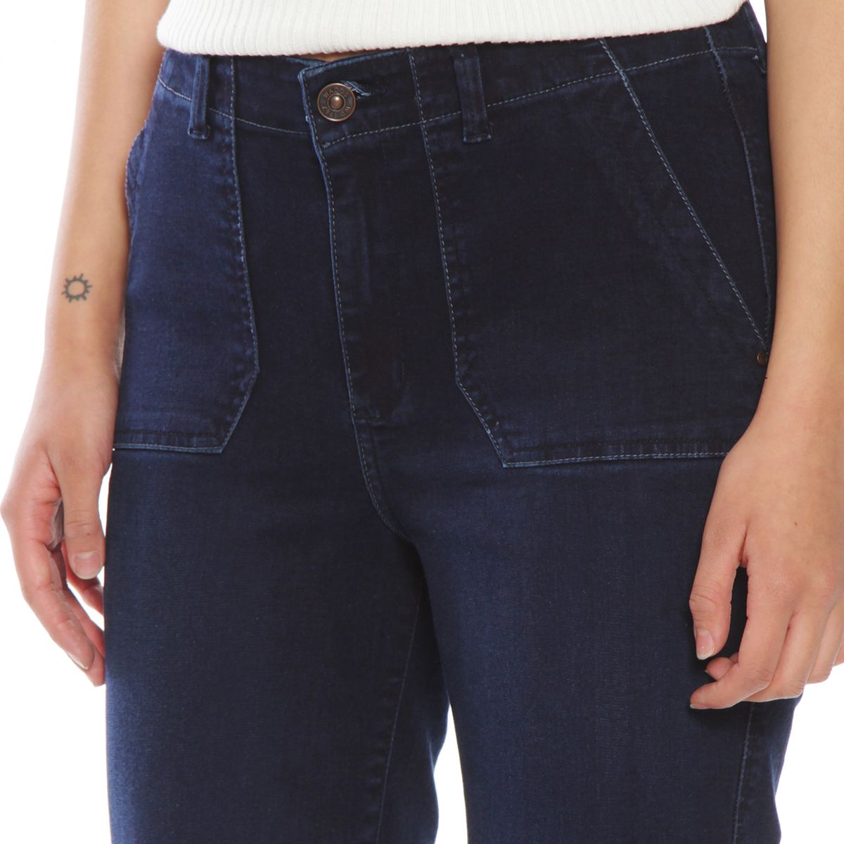 WADOS - JEANS RECTO CARGO TIRO ALTO PRETINA INTERNA 1 BOTON