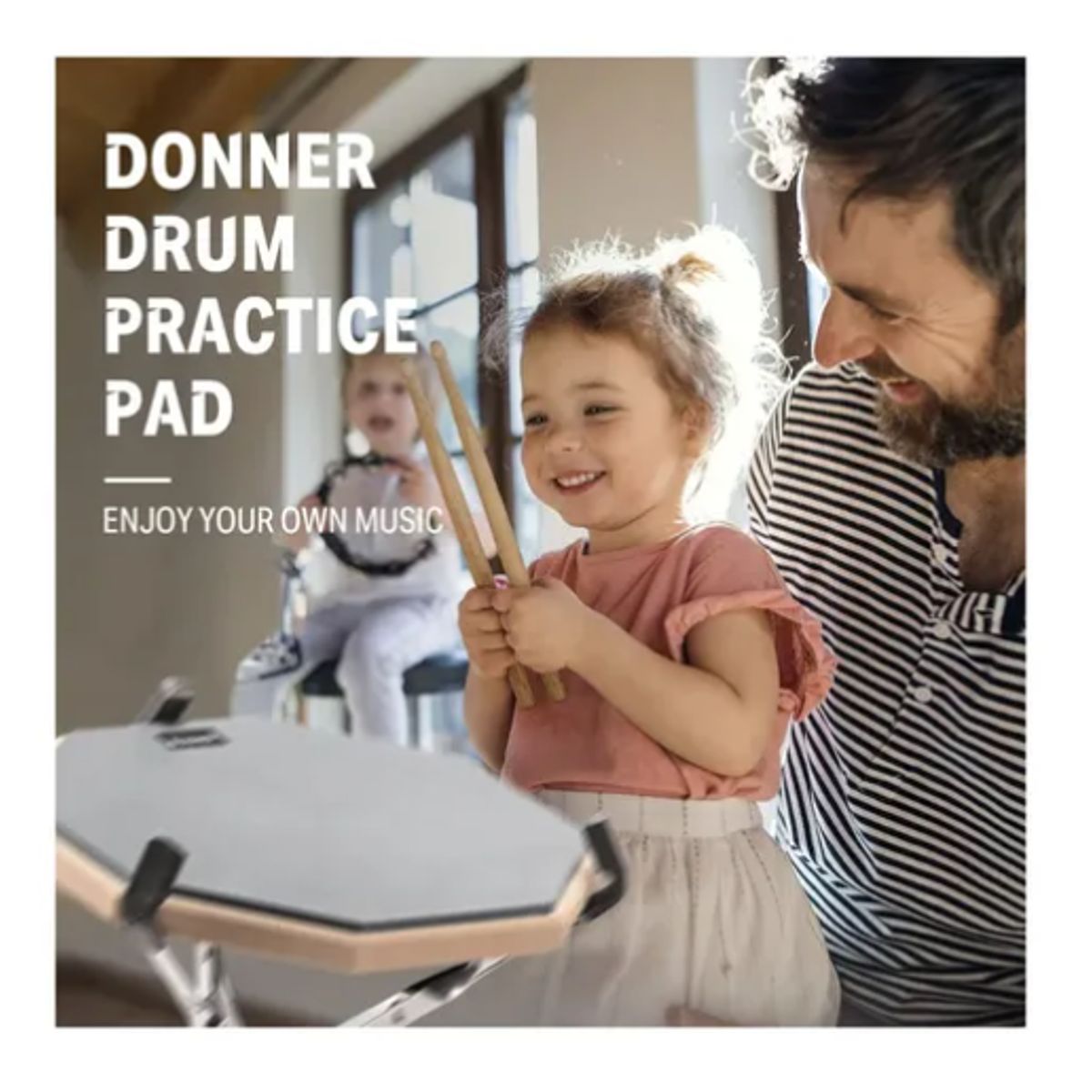 GENERICO - Pad De Práctica Con Atril Y Bolso Y Baquetas