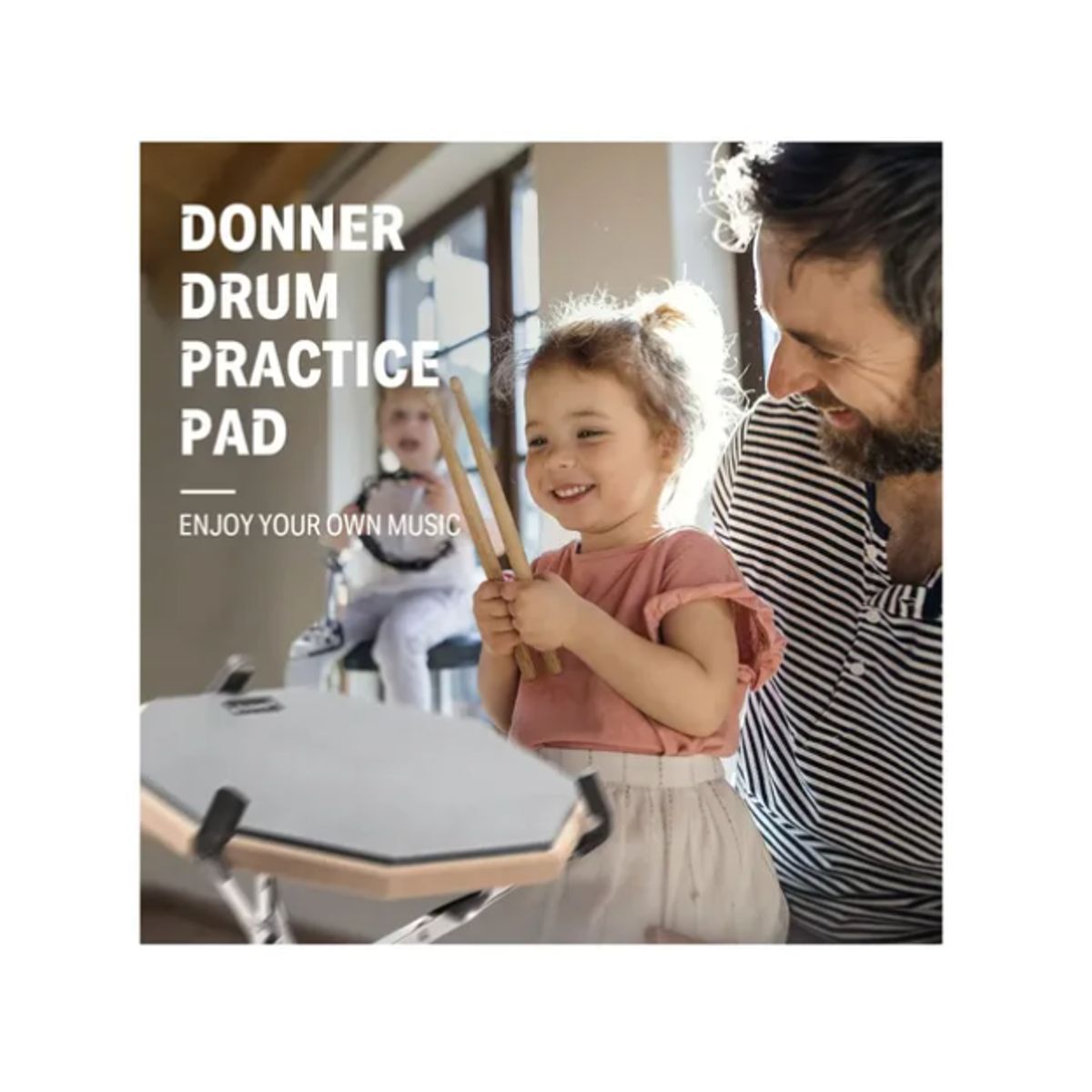 GENERICO - Pad De Práctica Con Atril Y Bolso Y Baquetas