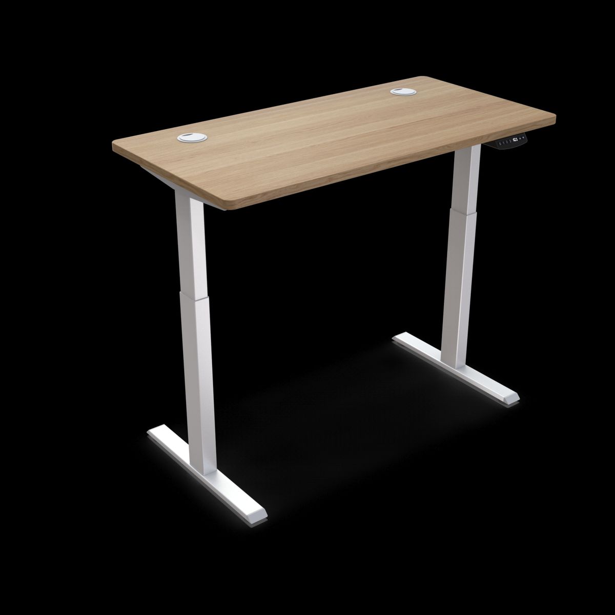 UPLIFT - Escritorio Eléctrico Regulable UpLift - Cubierta Roble 120x60cm + Base Blanca