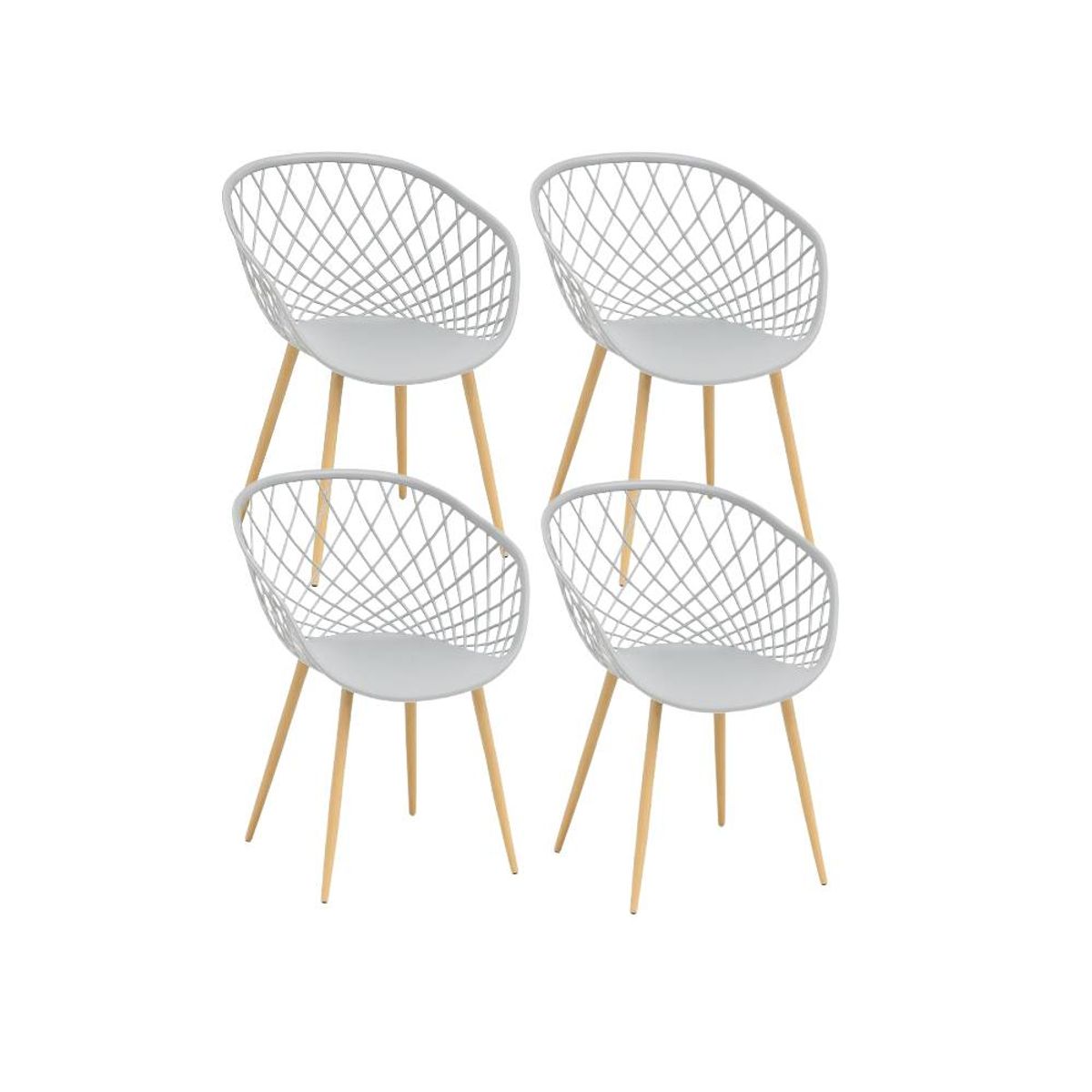 GENERICO - Pack 4 Butacas Eames Mesh - Gris