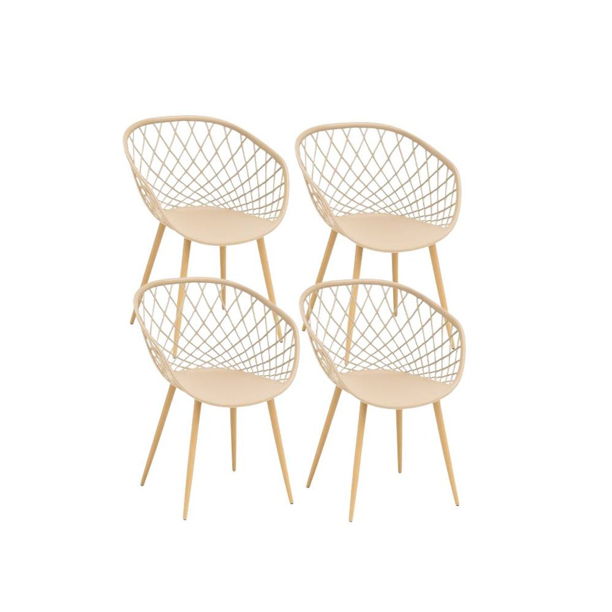 GENERICO - Pack 4 Butacas Eames Mesh - Beige