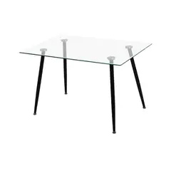 HABITA2 CHILE - MESA DE VIDRIO PRINCE BLACK 130CM PATAS NEGRO