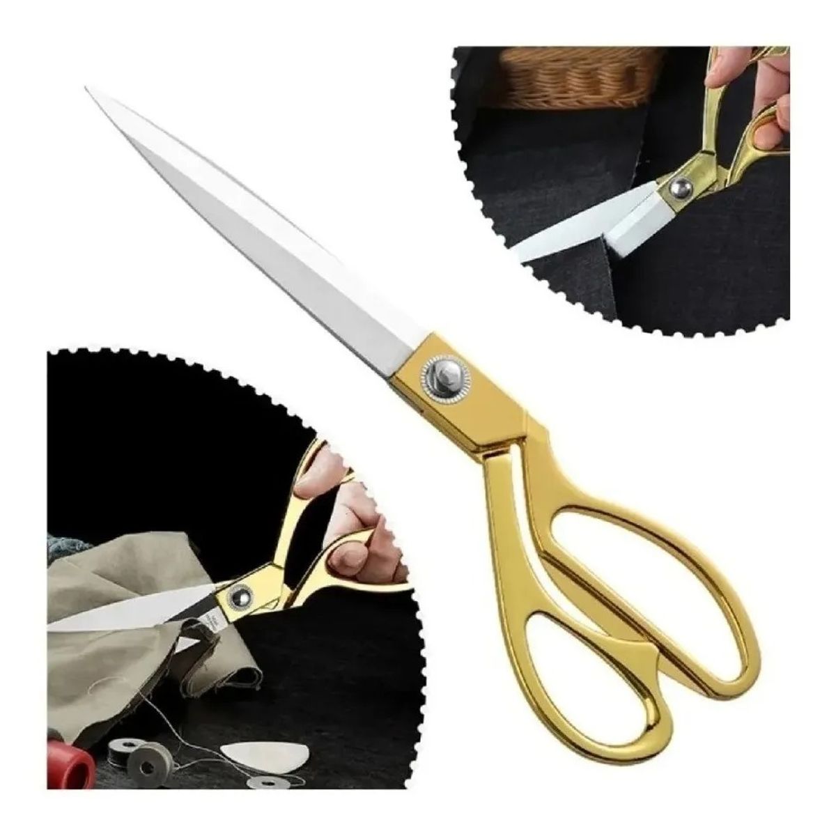 GENERICO - Tijera Para Tela Profesional Sastre Papelería Costura Acero