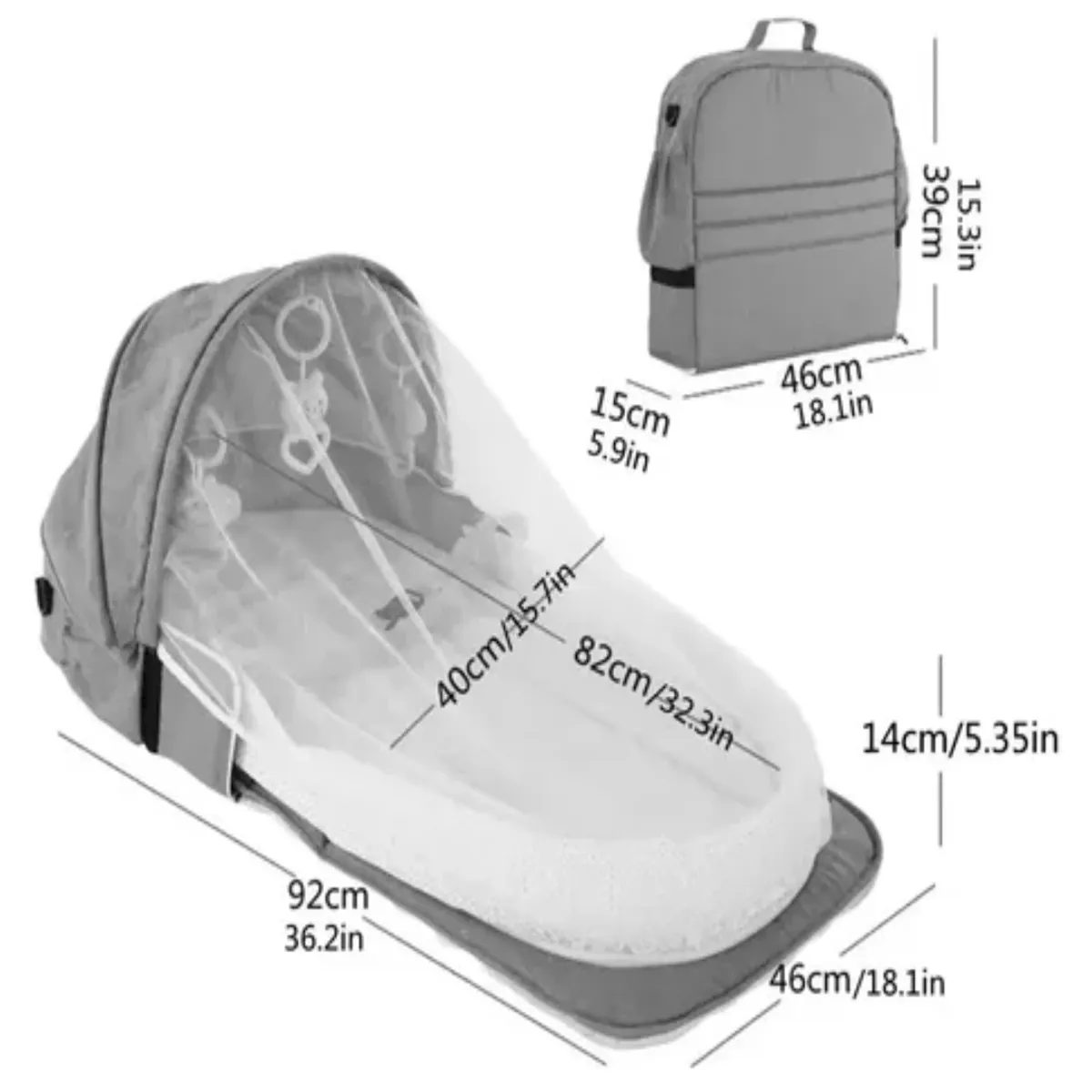 GENERICO - Cama Para Bebé Recién Nacido Plegable Mosquitera