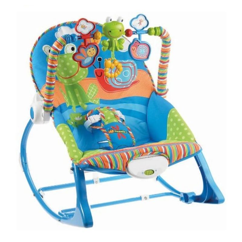 GENERICO - Silla Mecedora Musical Para Bebe 3 En 1 Azul