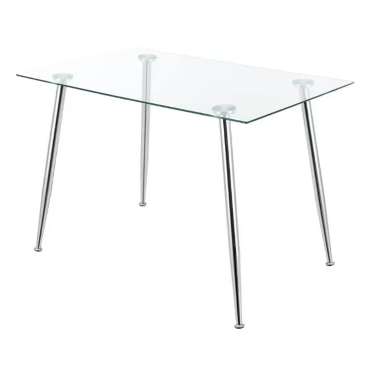 HABITA2 CHILE - MESA DE VIDRIO PRINCE 130CM CON PATAS SILVER