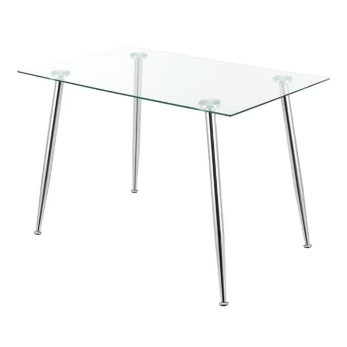 HABITA2 CHILE - MESA DE VIDRIO PRINCE 130CM CON PATAS SILVER