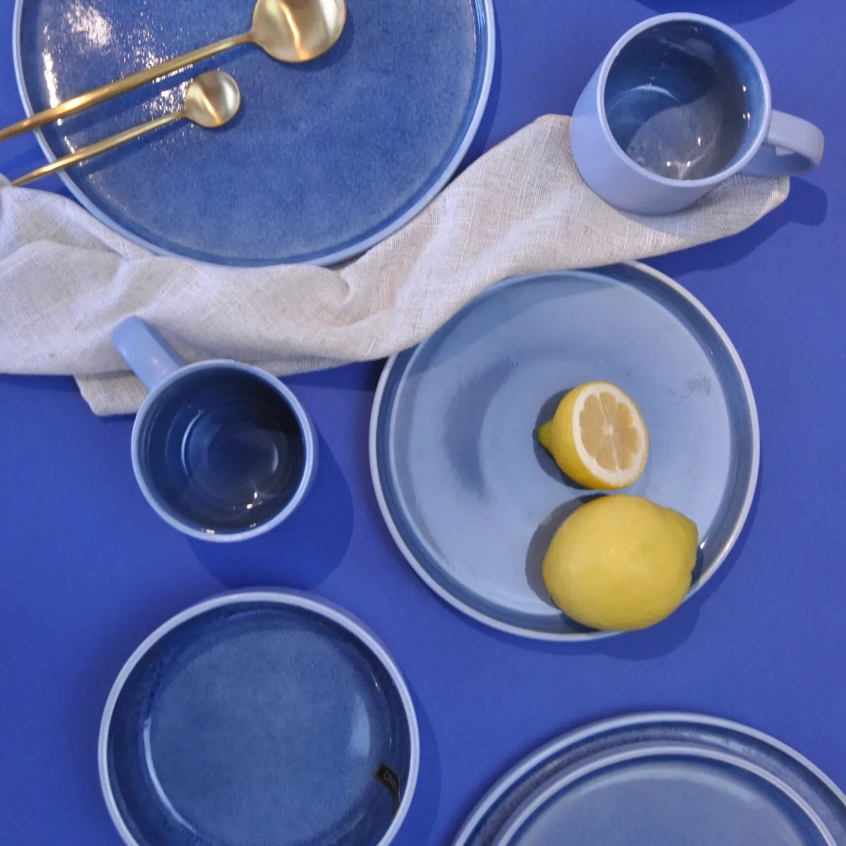 DECO EXPRESS - Juego De Vajilla 24 piezas Loza Cerámica Santorini