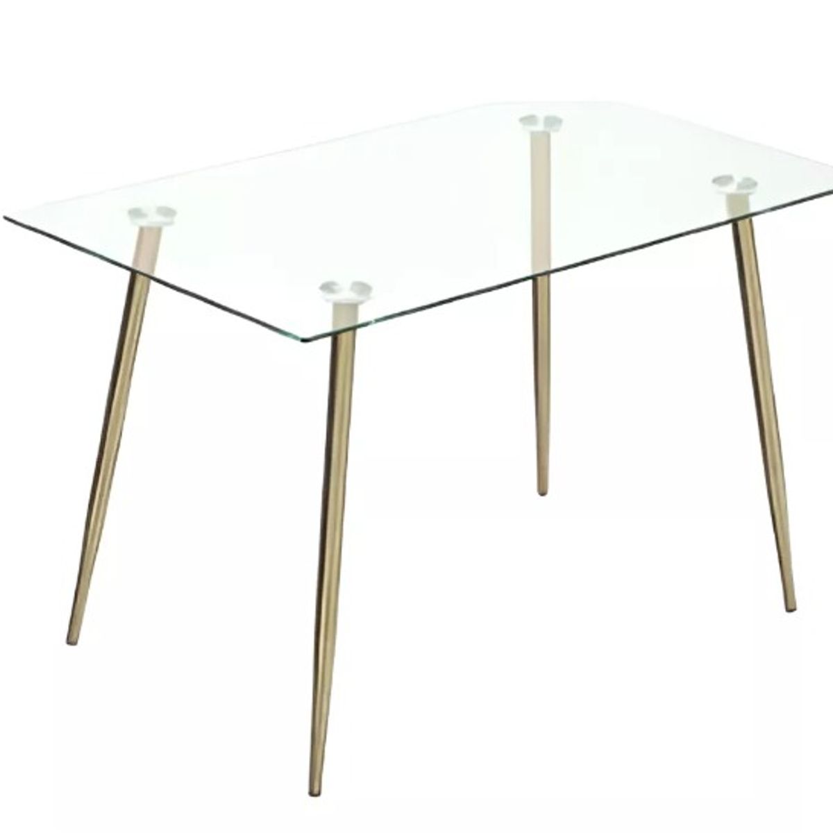 HABITA2 CHILE - MESA DE VIDRIO PRINCE GOLD 160CM PATAS DORADAS