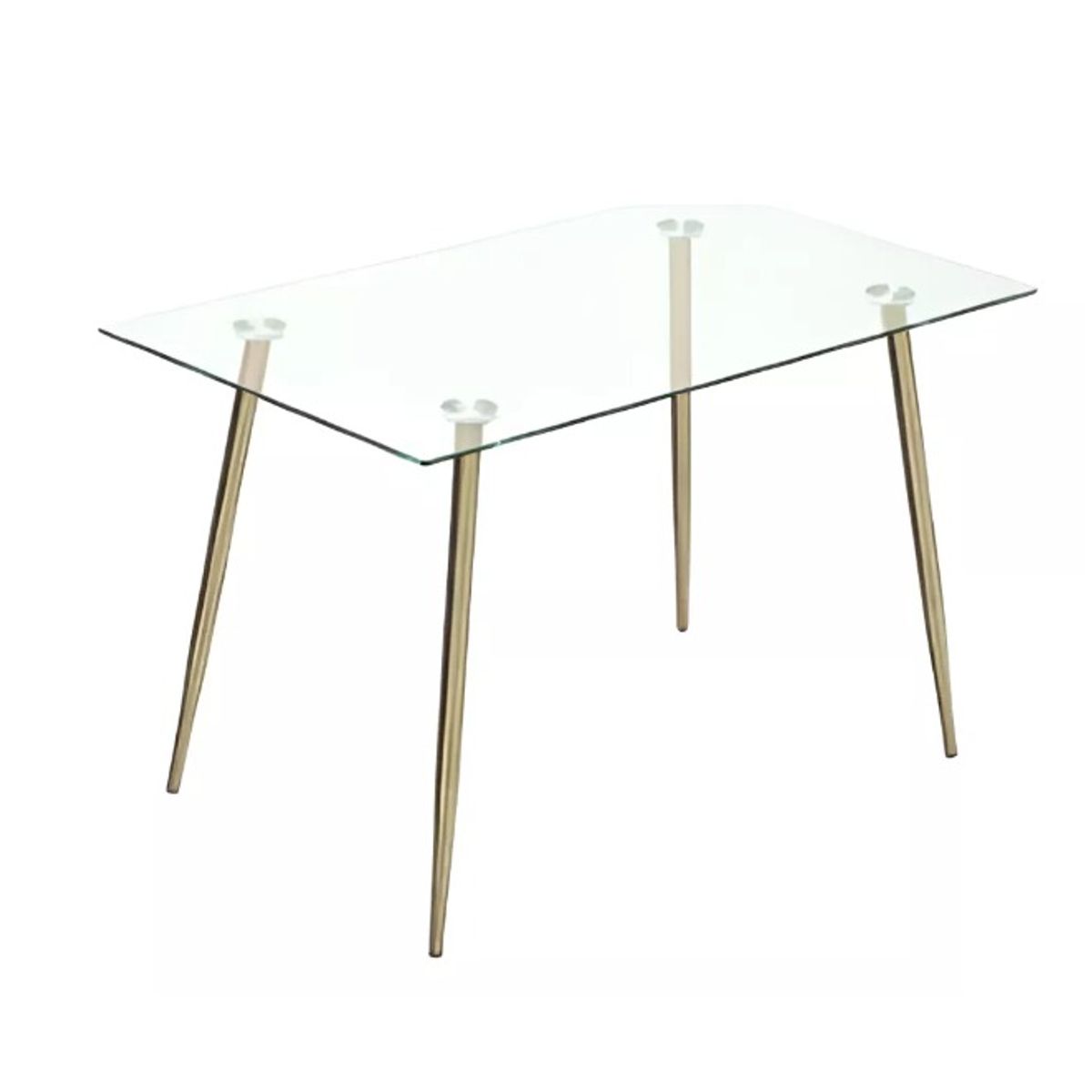 HABITA2 CHILE - MESA DE VIDRIO PRINCE GOLD 160CM PATAS DORADAS