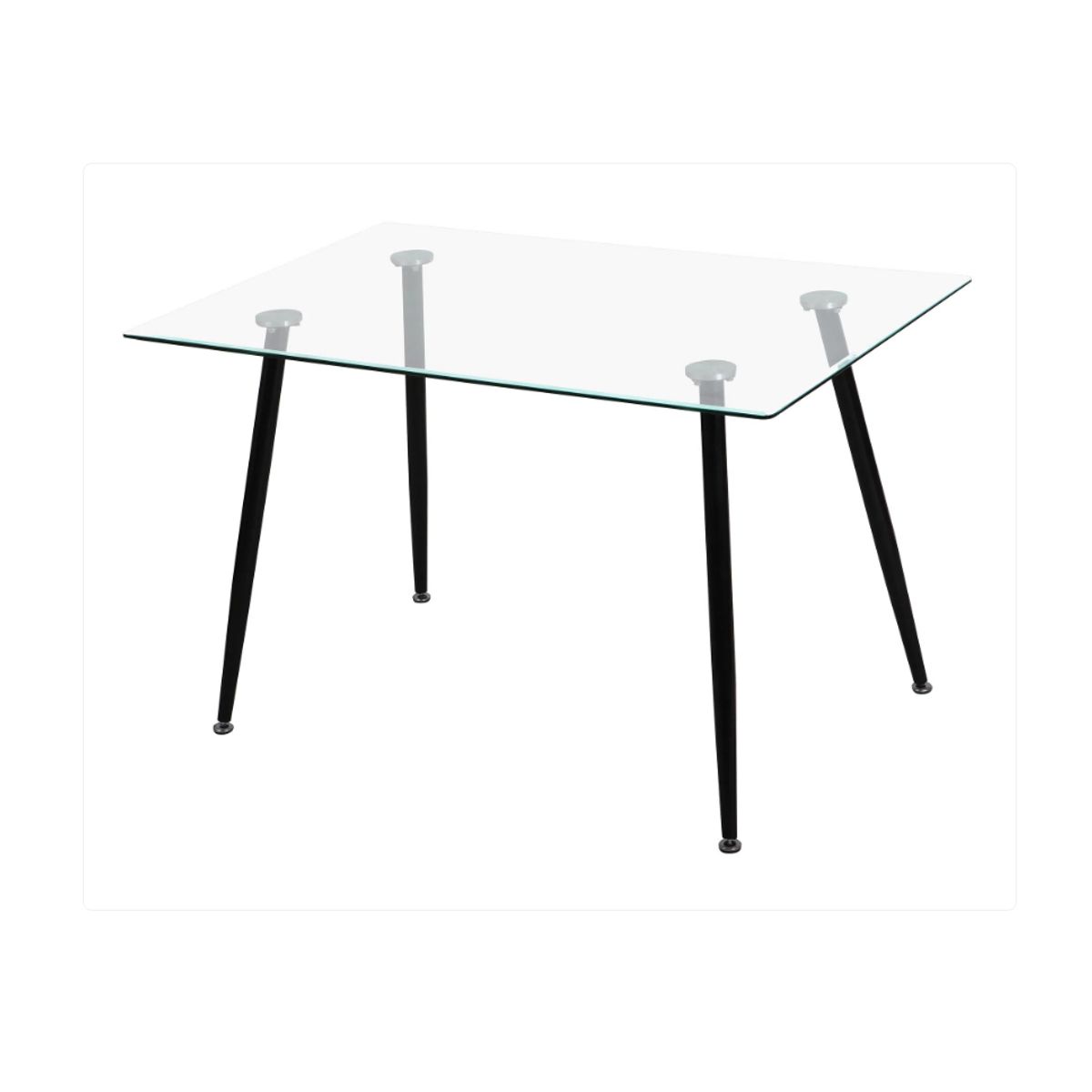 HABITA2 CHILE - MESA DE VIDRIO PRINCE BLACK 160CM PATAS NEGRO