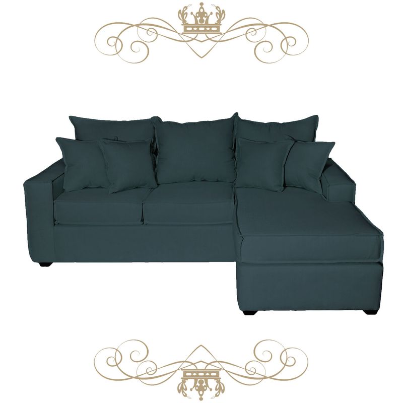 LIVINGYTERRAZAS CL - Sofá Reforzado Homero Plus 210x155 Paquetes de Resorte Verde Esmeralda
