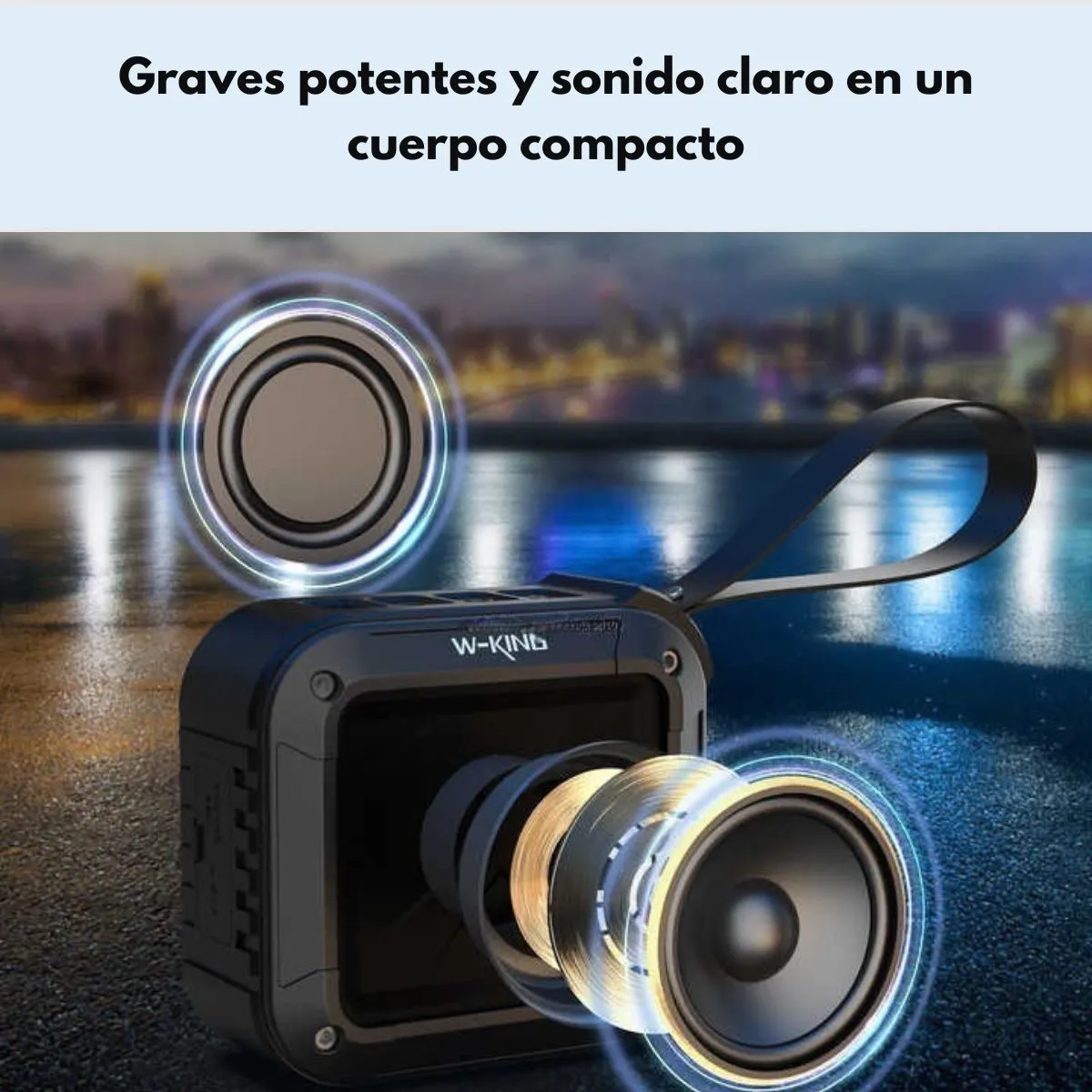 W KING - Parlante Bluetooth Outdoor IPX6 NFC FM 10 Horas W-KING S7 Verde