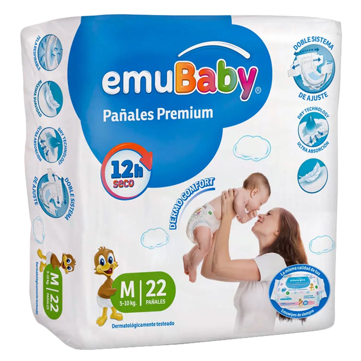 EMUBABY - Pañal Emubaby Premium M 22