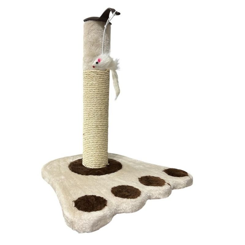 GENERICO - Rascador De Patita Beige Para Gatos Con Juguete Colgante