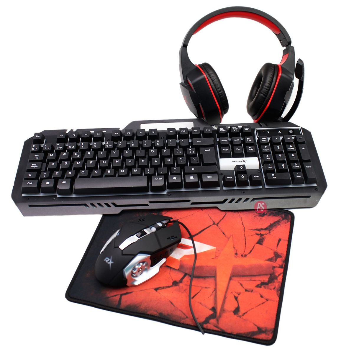 REPTILEX - Kit Gamer Pc Teclado-audífono-mouse-mouse Pad - Ps