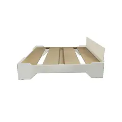 DECORACION CREATIVA - Cama Infantil Montessori - Evolutiva Blanca con respaldo 1 plaza
