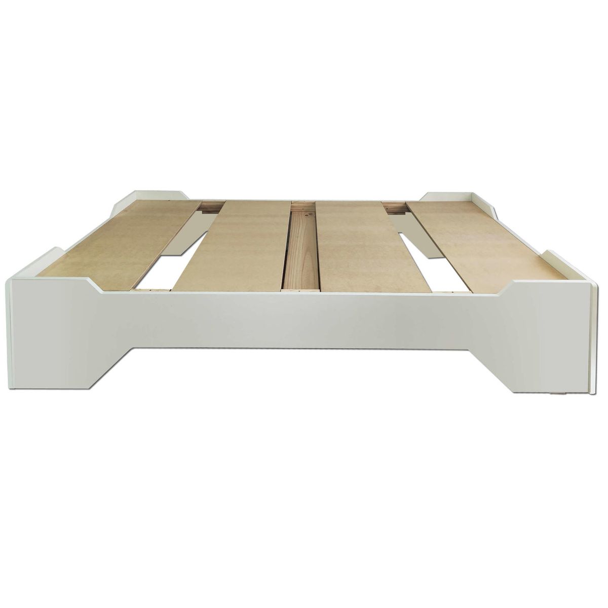 DECORACION CREATIVA - Cama Infantil Montessori - Evolutiva Blanca con respaldo 1 plaza
