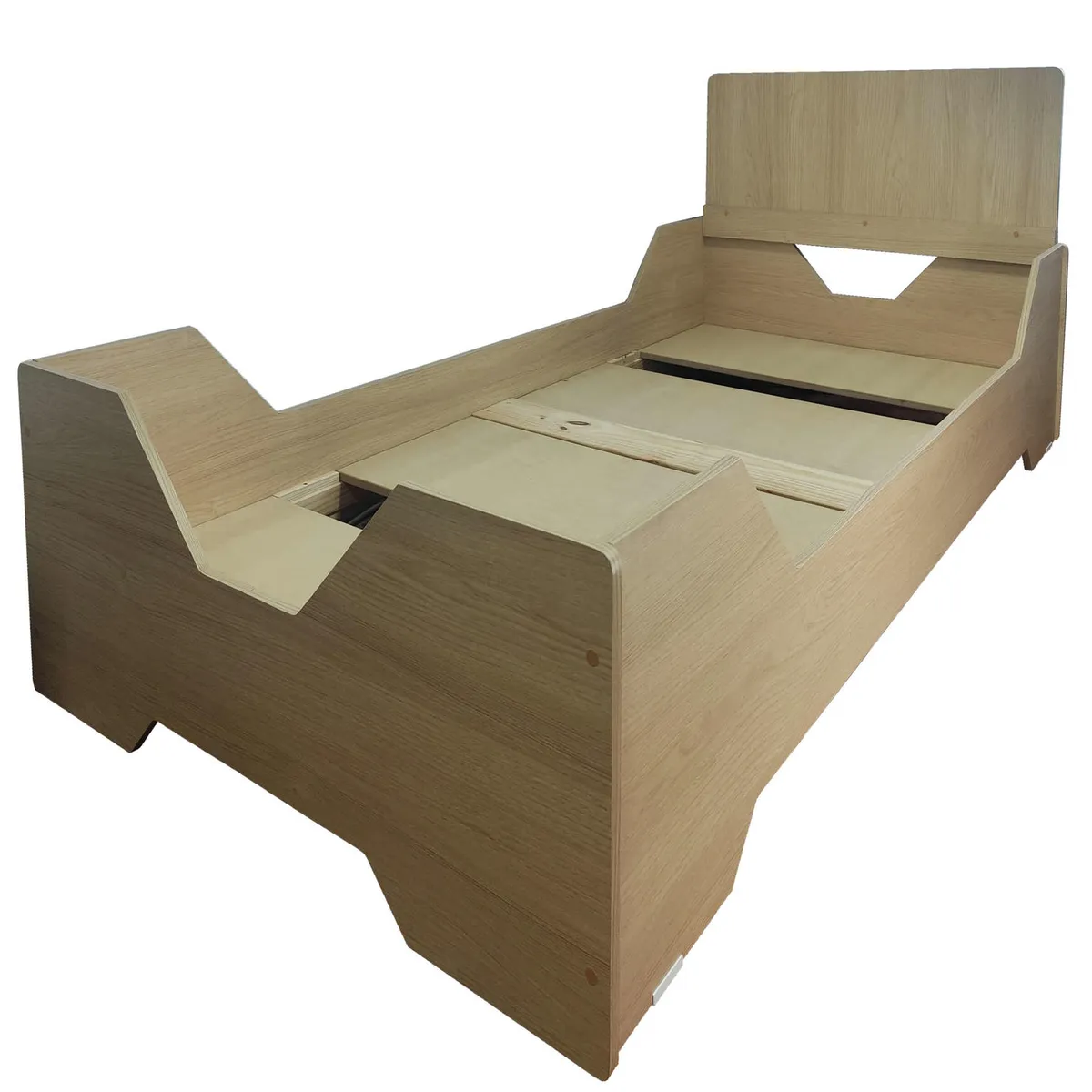 DECORACION CREATIVA - Cama Infantil Montessori * Evolutiva Roble con respaldo 1.5 plazas