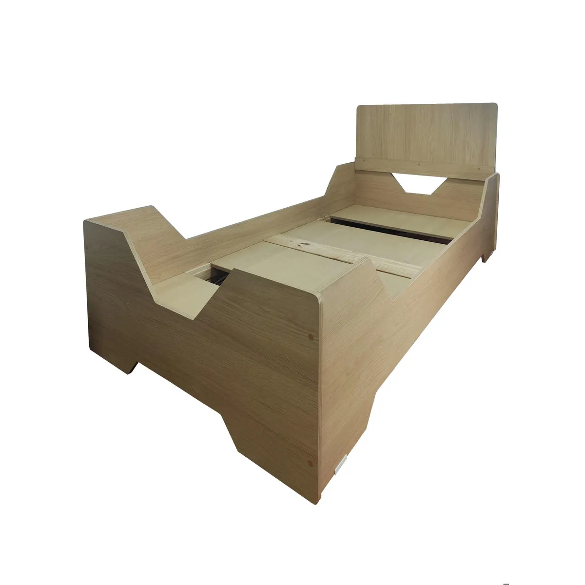 DECORACION CREATIVA - Cama Infantil Montessori * Evolutiva Roble con respaldo 1.5 plazas