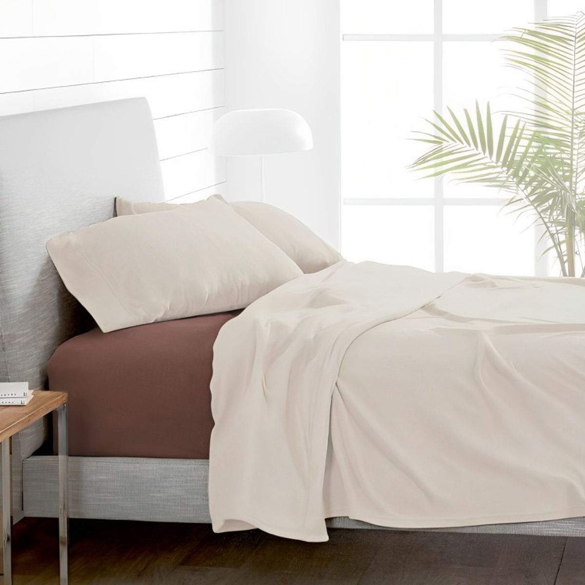 DORAL - Sábanas Polar Lisa Composé 2 Plazas / Crudo-Cafe – Doral