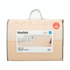 MASHINI - Juego de Sábanas Polar Lisa Broderie 1,5 Plazas / Arena –