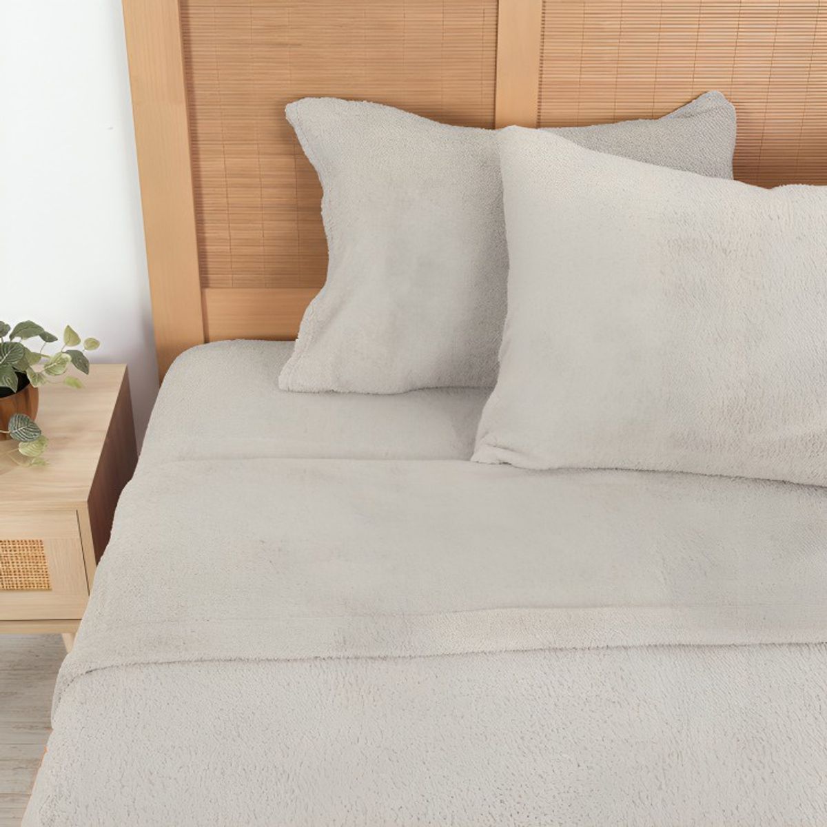 PLUMETTI - Sábanas Sherpa Lisa 2,5 Plazas / Gris – Plumetti