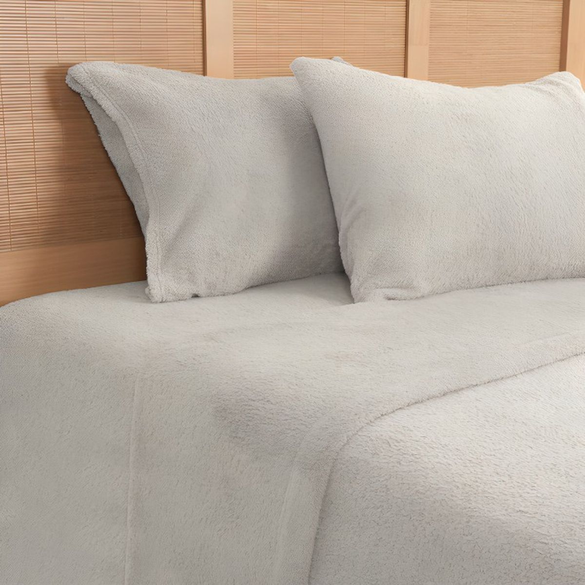 PLUMETTI - Sábanas Sherpa Lisa 2,5 Plazas / Gris – Plumetti