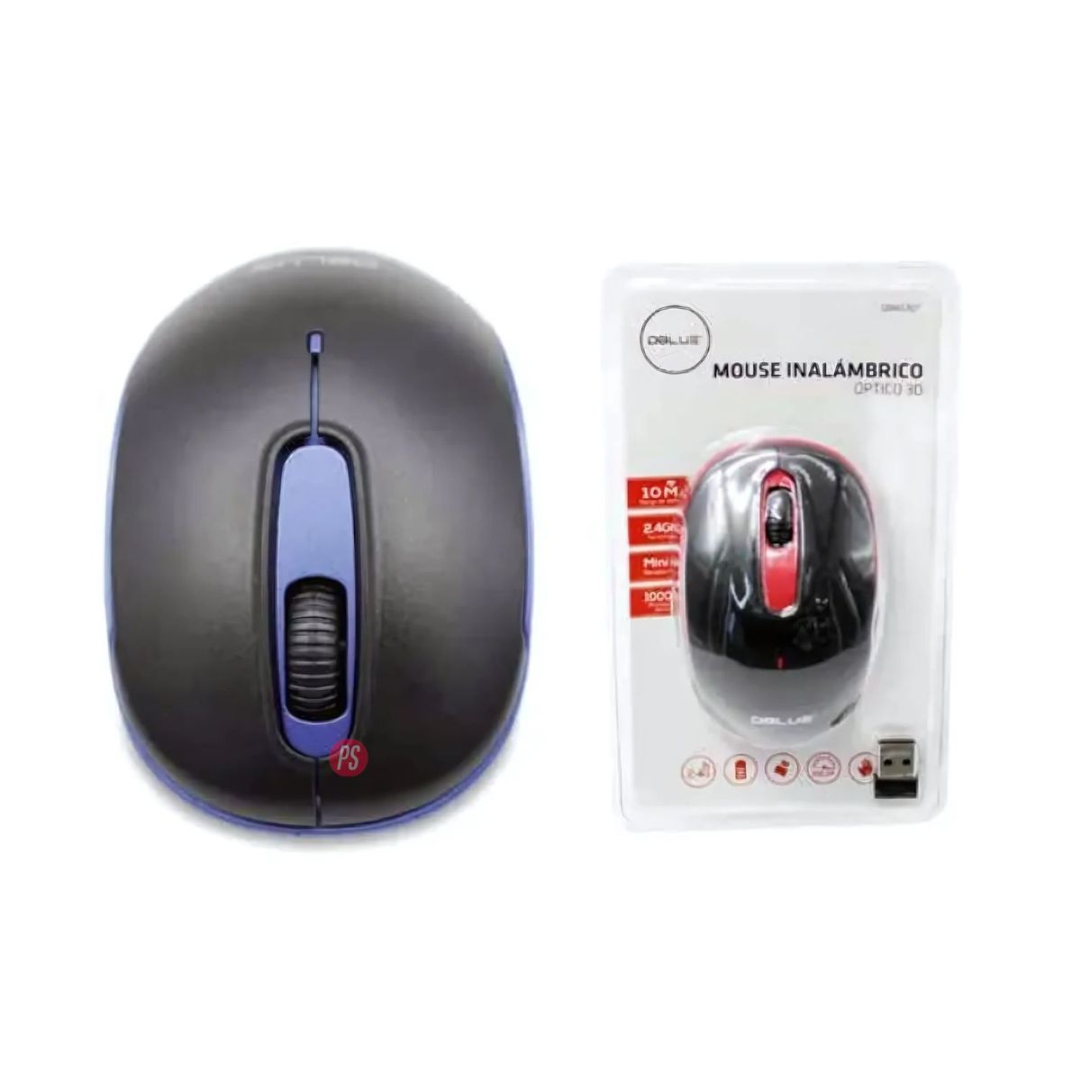 DBLUE - Mouse Inalámbrico Óptico 1000dpi Color Azul - Ps