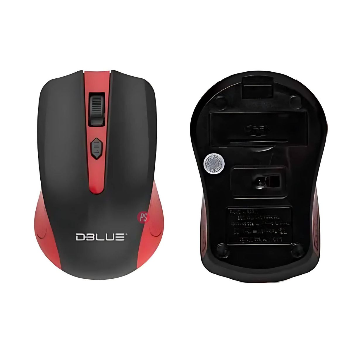 DBLUE - Mouse Inalámbrico Óptico De 3 Botones Color Rojo - Ps