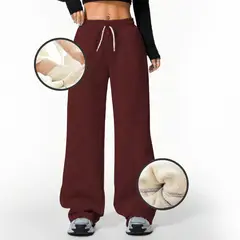 AGW - Pantalón Térmico Buzo Palazzo Forro Polar Elasticado Wide Leg Oversize