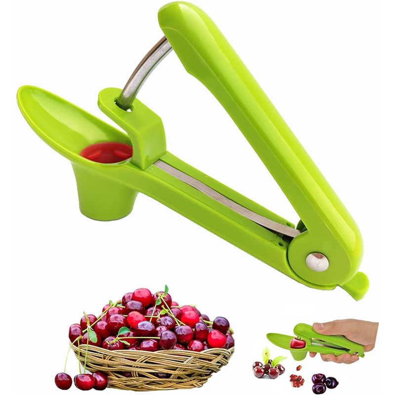 GENERICO - Deshuesador De Cerezas Cherry Pitter Tool  Verde Lima