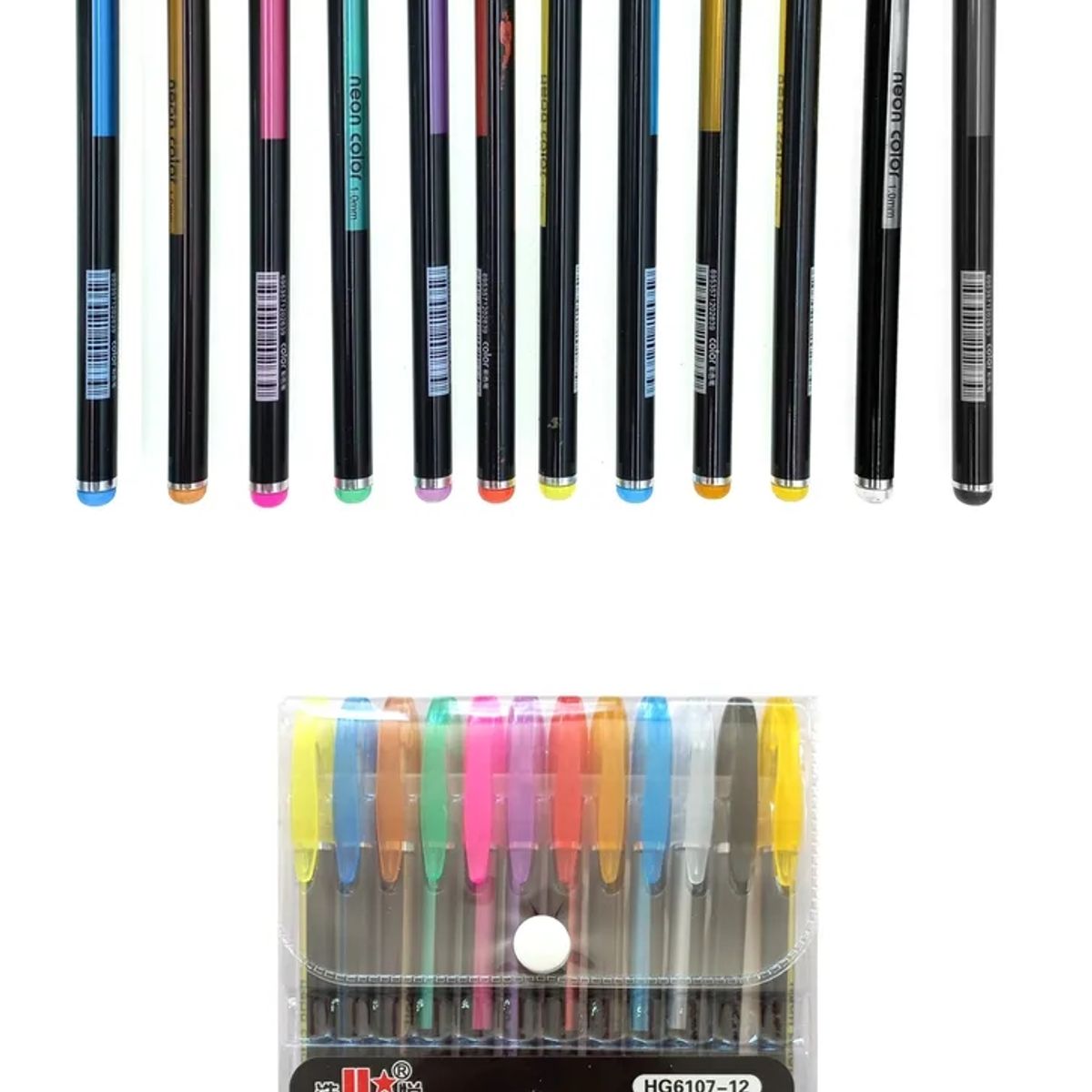 GENERICO - Lapices Gel Neon Boligrafos Gel Lapiz Neón Colores Oficina