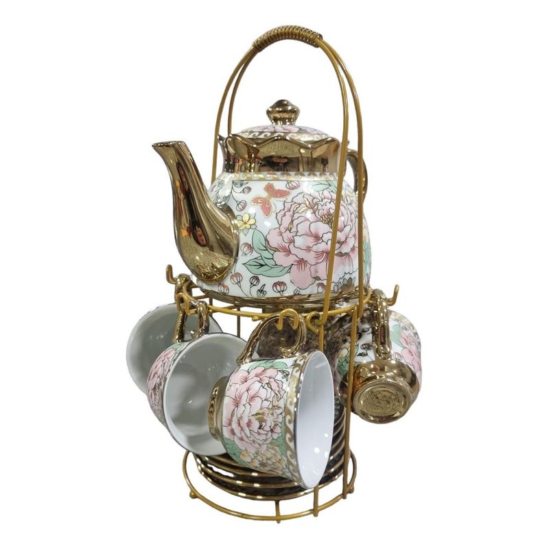 GENERICO - Set de Té Cerámico Elegante con Taza y Tetera de 13 Piezas