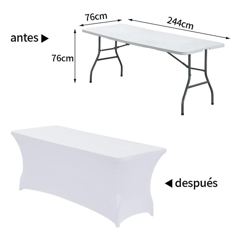 GENERICO - Mantel Elástico para Mesa Plegable Ideal para Eventos y Fiestas