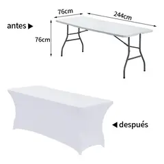 GENERICO - Mantel Elástico para Mesa Plegable Ideal para Eventos y Fiestas