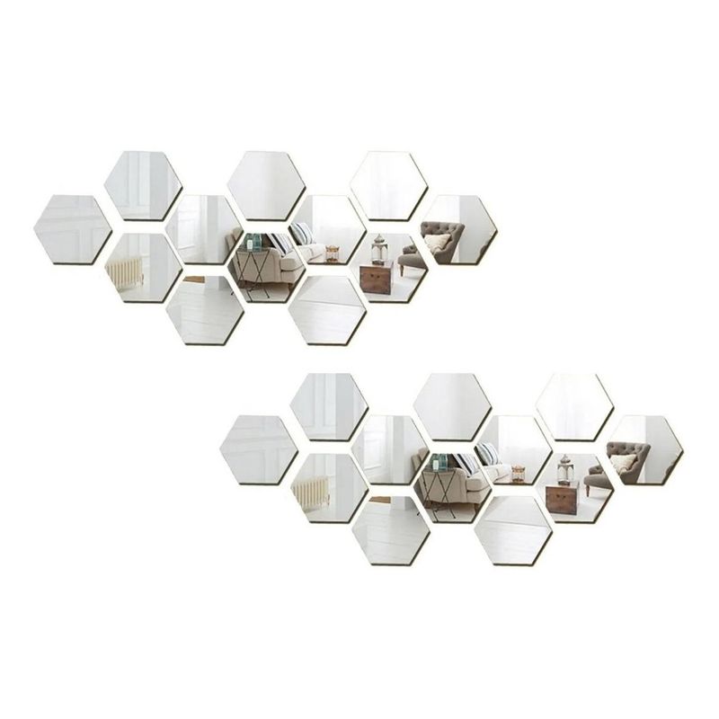 GENERICO - Espejos hexagonales autoadhesivos para decoración mural