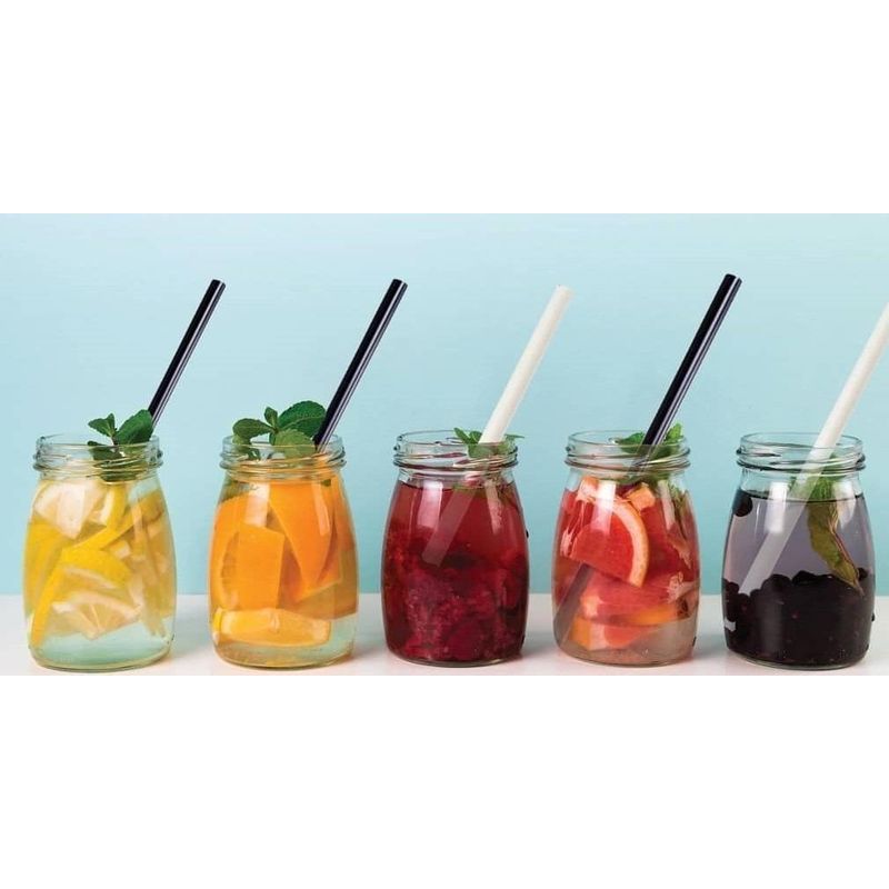 GENERICO - Bombillas de Papel Negras Ecológicas para Smoothies 200u