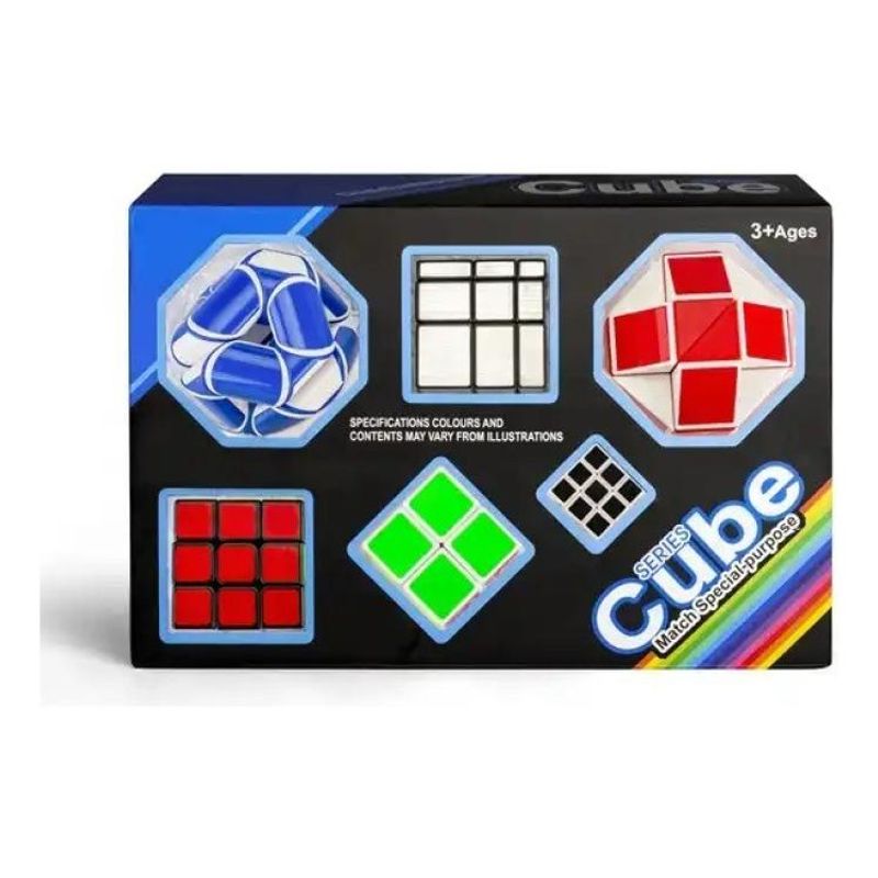 GENERICO - Set Diversión Cubos Rubik 3D 6 Formas para Retos Ingeniosos