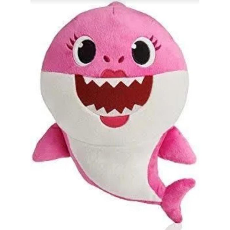 GENERICO - Tiburón Rosa de Peluche con Sonido para Niños 40 cm