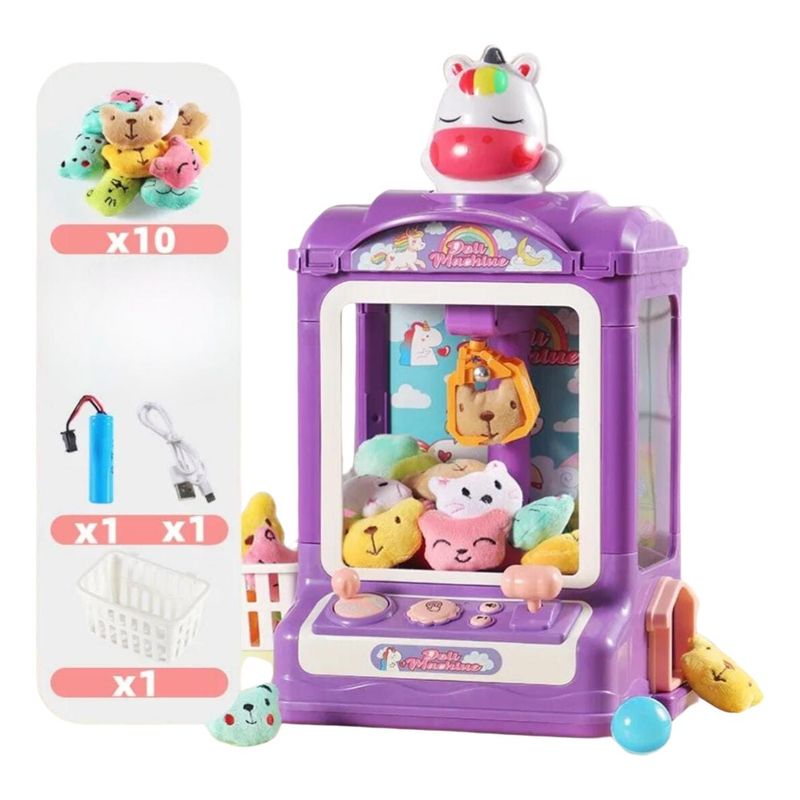 GENERICO - Máquina de Garra Musical con Luces y 10 Peluches Divertidos