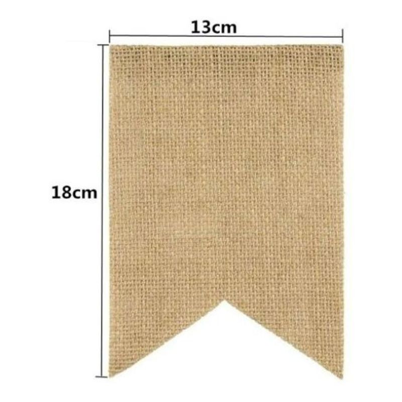 GENERICO - Guirnalda de Banderines de Arpillera para Decoración Floral