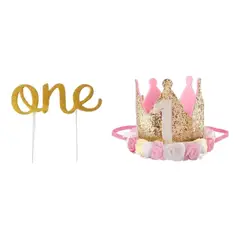 GENERICO - Set de Decoración Rosa para Primer Cumpleaños de Niña